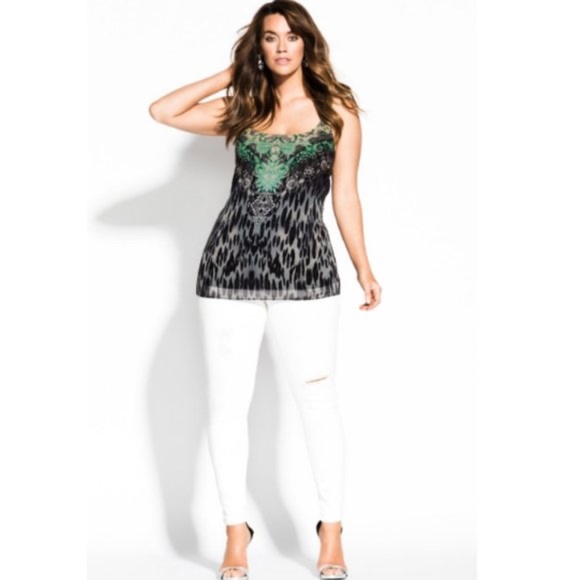 (NWT) City Chic Women's Animal Combo Morocco Tank Top Plus Size 20W - Picture 2 of 15